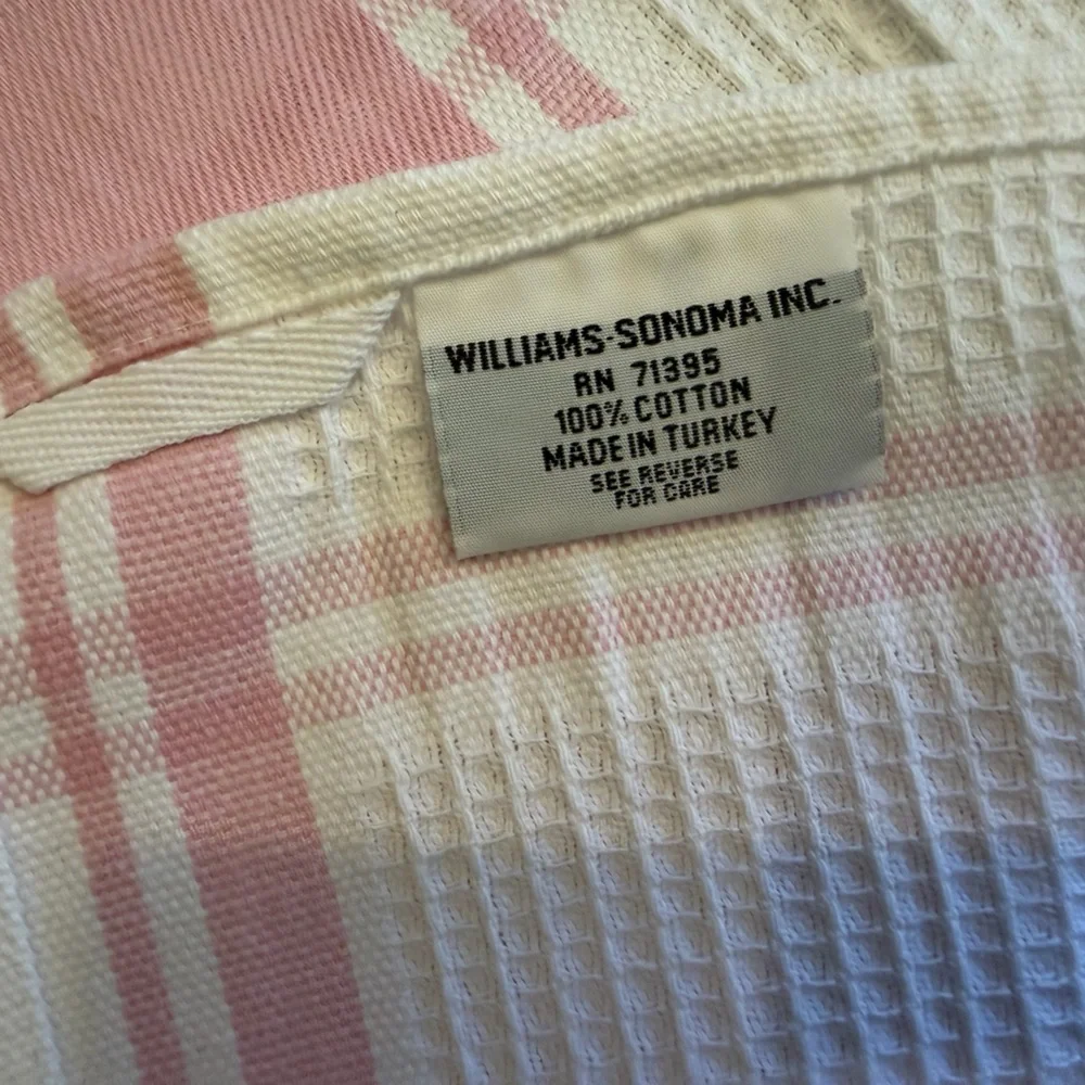 Le Jacquard Francais & Williams Sonoma Tea Towels Kitchen Pink & White